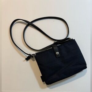 Roots Small Dark Gray Nylon Crossbody Bag with Adjustable Strap